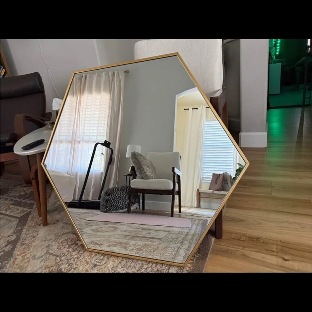 Mercury Row Gold Hexagonal Mirror